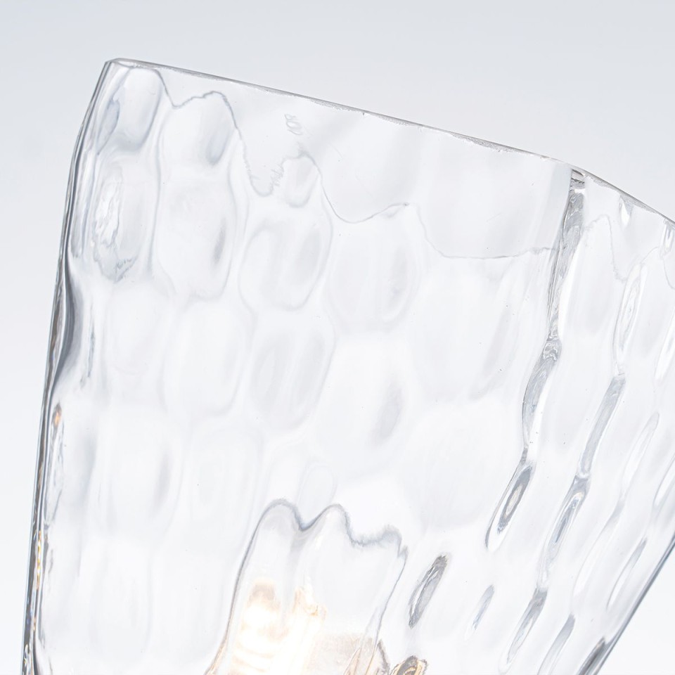 Marant 1-lt bathroom wall light polished chrome/clear water glass 23.7 cm IP44