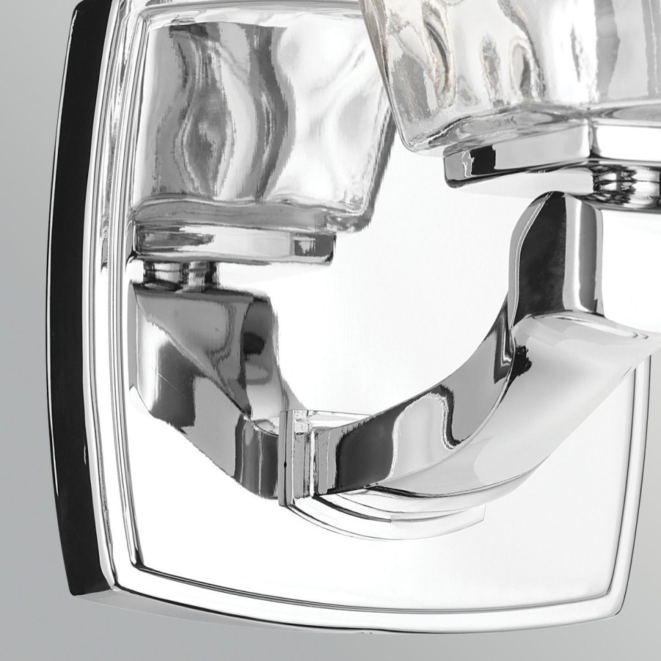 Marant 1-lt bathroom wall light polished chrome/clear water glass 23.7 cm IP44