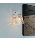Marant 1-lt bathroom wall light polished chrome/clear water glass 23.7 cm IP44