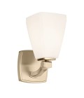 Marant 1-lt bathroom wall light champagne bronze/opal glass 23.7 cm IP44
