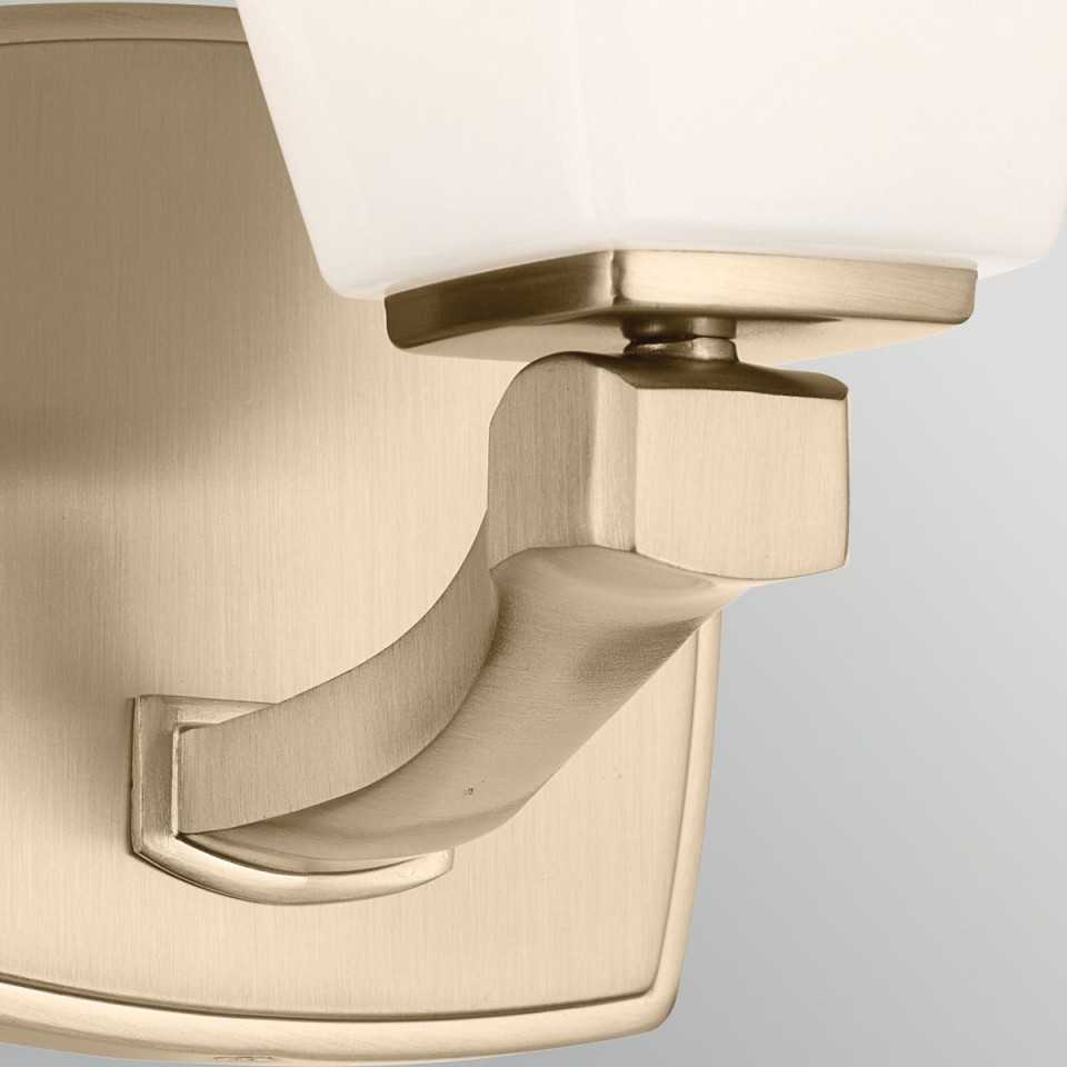 Marant 1-lt bathroom wall light champagne bronze/opal glass 23.7 cm IP44