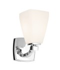 Marant 1-lt bathroom wall light polished chrome/opal glass 23.7 cm IP44