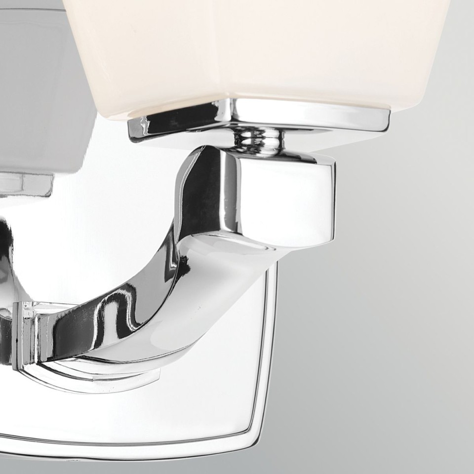 Marant 1-lt bathroom wall light polished chrome/opal glass 23.7 cm IP44
