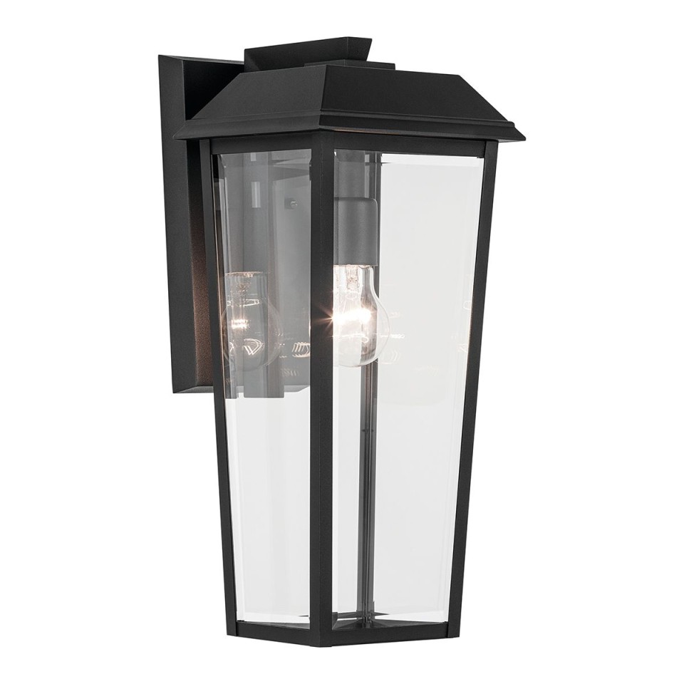 Mathus medium outdoor wall light black/clear 45.7 cm IP44