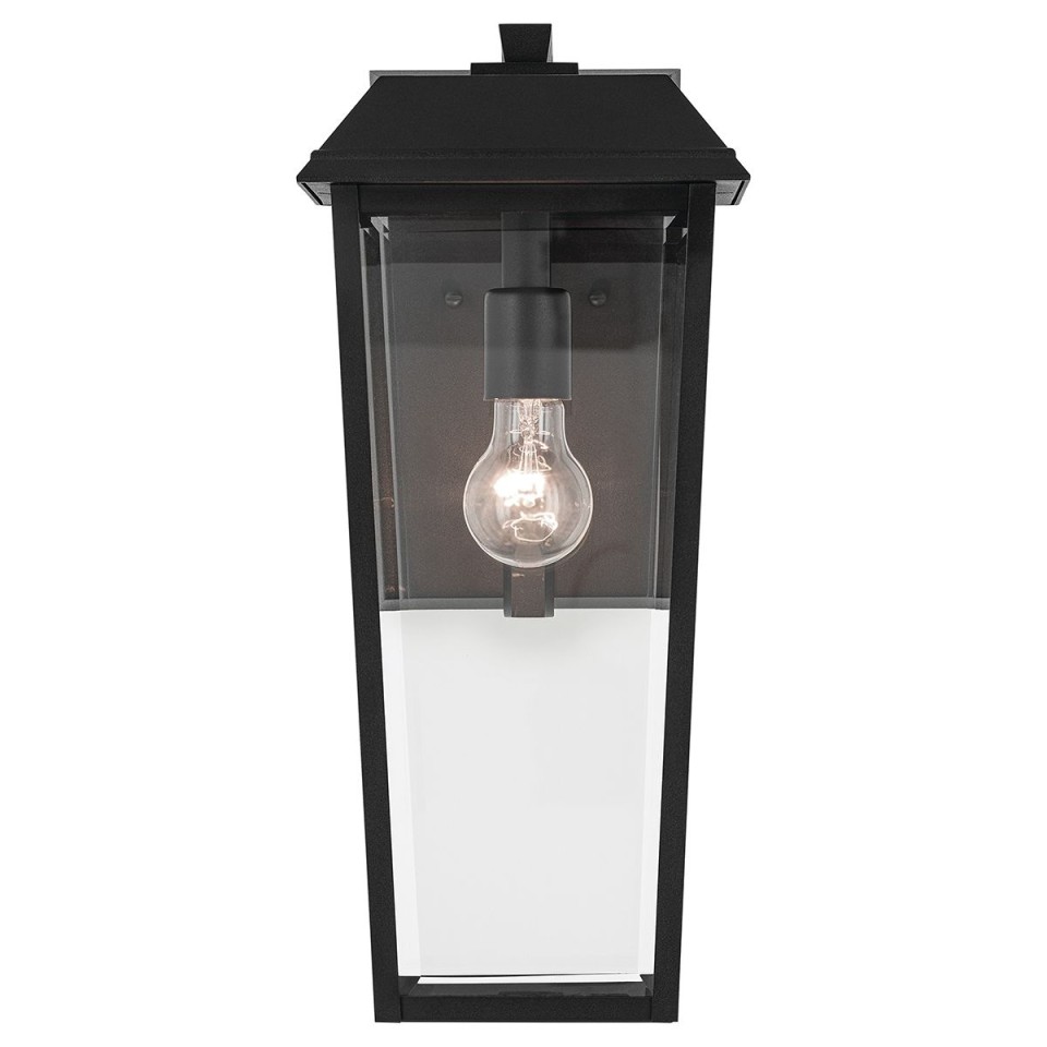 Mathus medium outdoor wall light black/clear 45.7 cm IP44