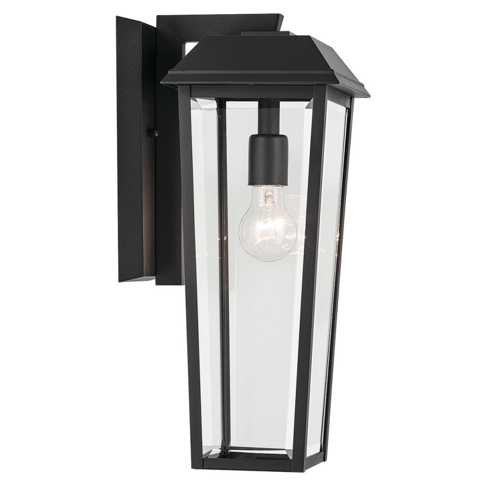 Mathus medium outdoor wall light black/clear 45.7 cm IP44