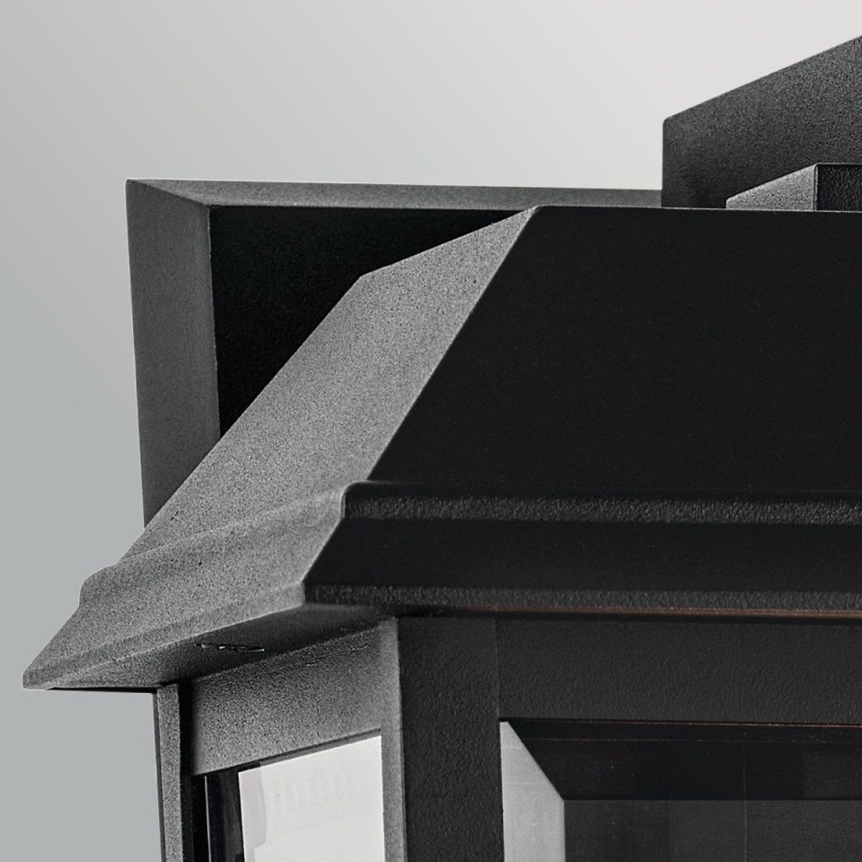 Mathus medium outdoor wall light black/clear 45.7 cm IP44
