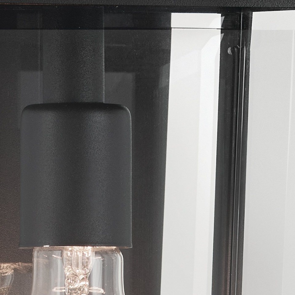 Mathus medium outdoor wall light black/clear 45.7 cm IP44