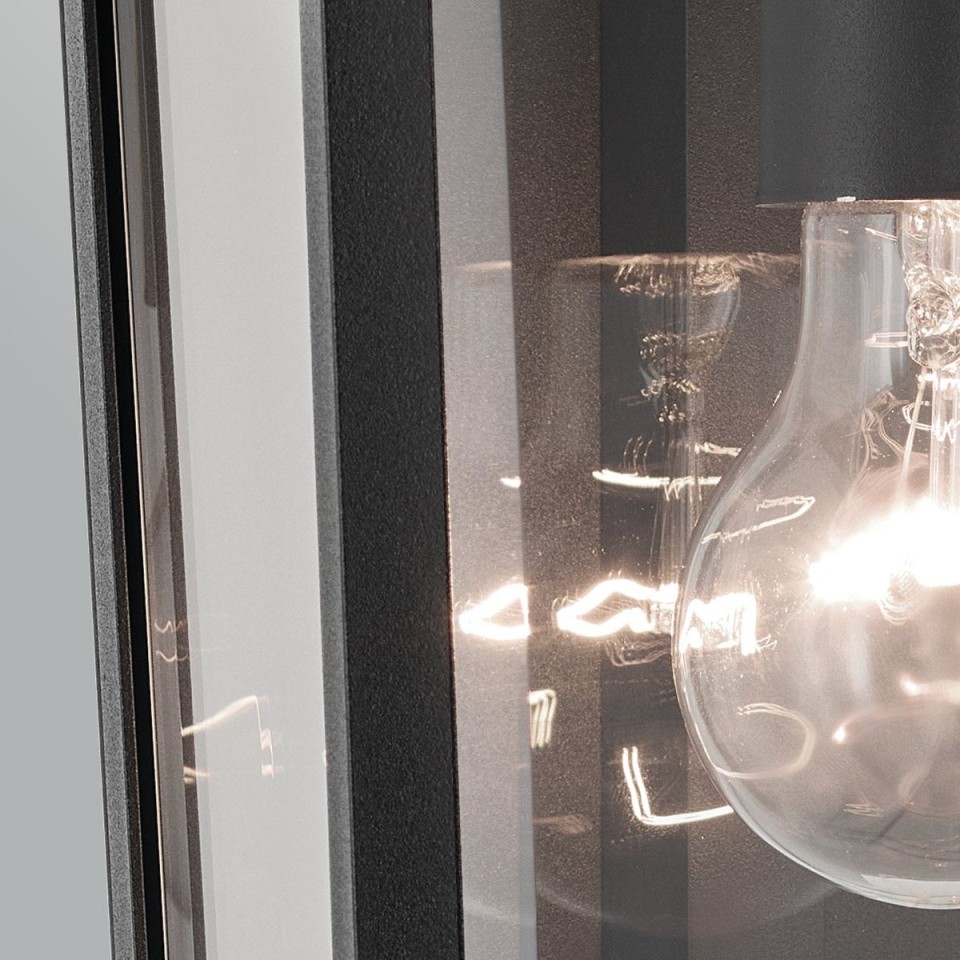 Mathus medium outdoor wall light black/clear 45.7 cm IP44