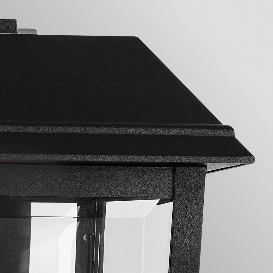 Mathus medium outdoor wall light black/clear 45.7 cm IP44