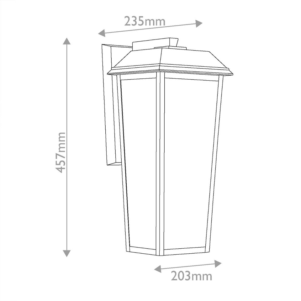 Mathus medium outdoor wall light black/clear 45.7 cm IP44