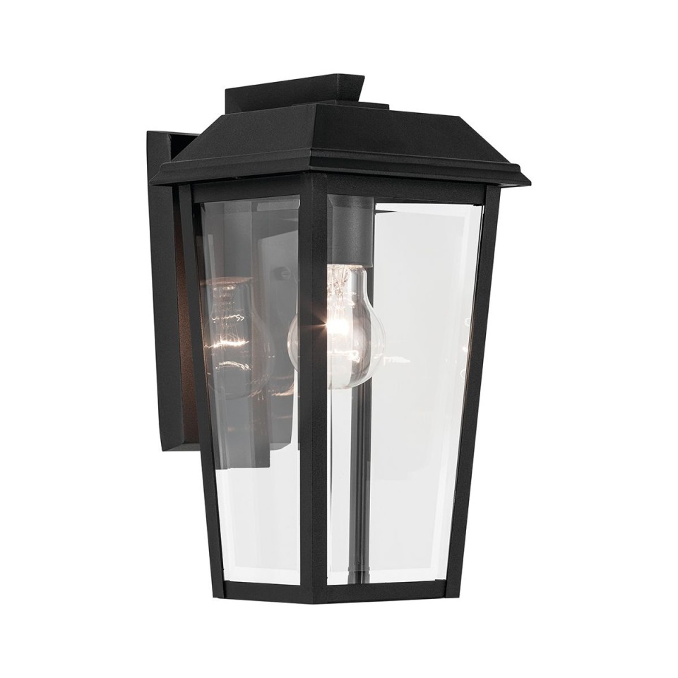 Mathus small outdoor wall light black/clear 33 cm IP44