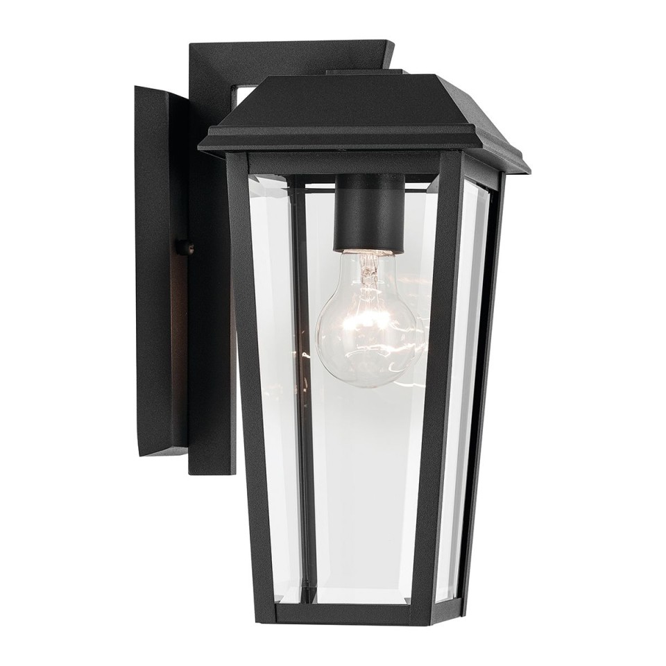 Mathus small outdoor wall light black/clear 33 cm IP44