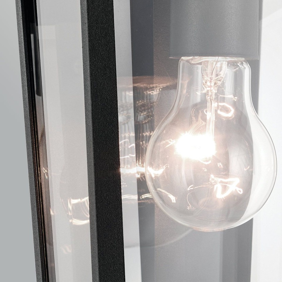 Mathus small outdoor wall light black/clear 33 cm IP44