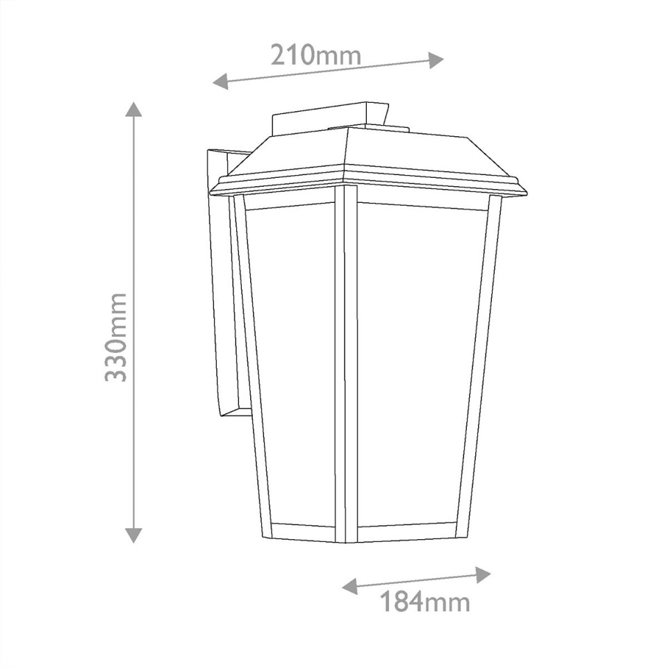 Mathus small outdoor wall light black/clear 33 cm IP44