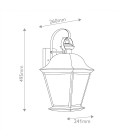 Mount Vernon 1-lt large outdoor wall light black/clear seedy glass 49.5 cm IP44