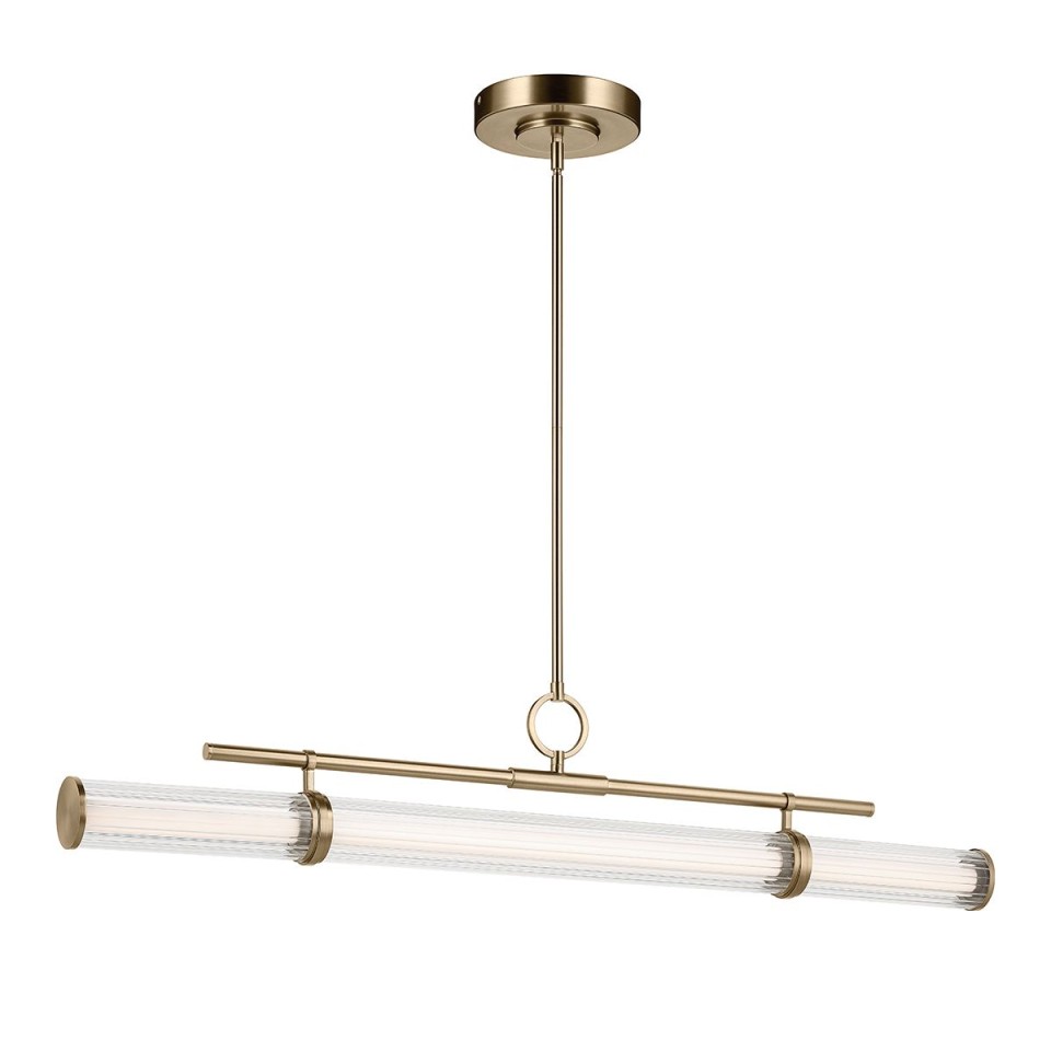 Riven linear ceiling light champagne bronze/clear 122.2 cm
