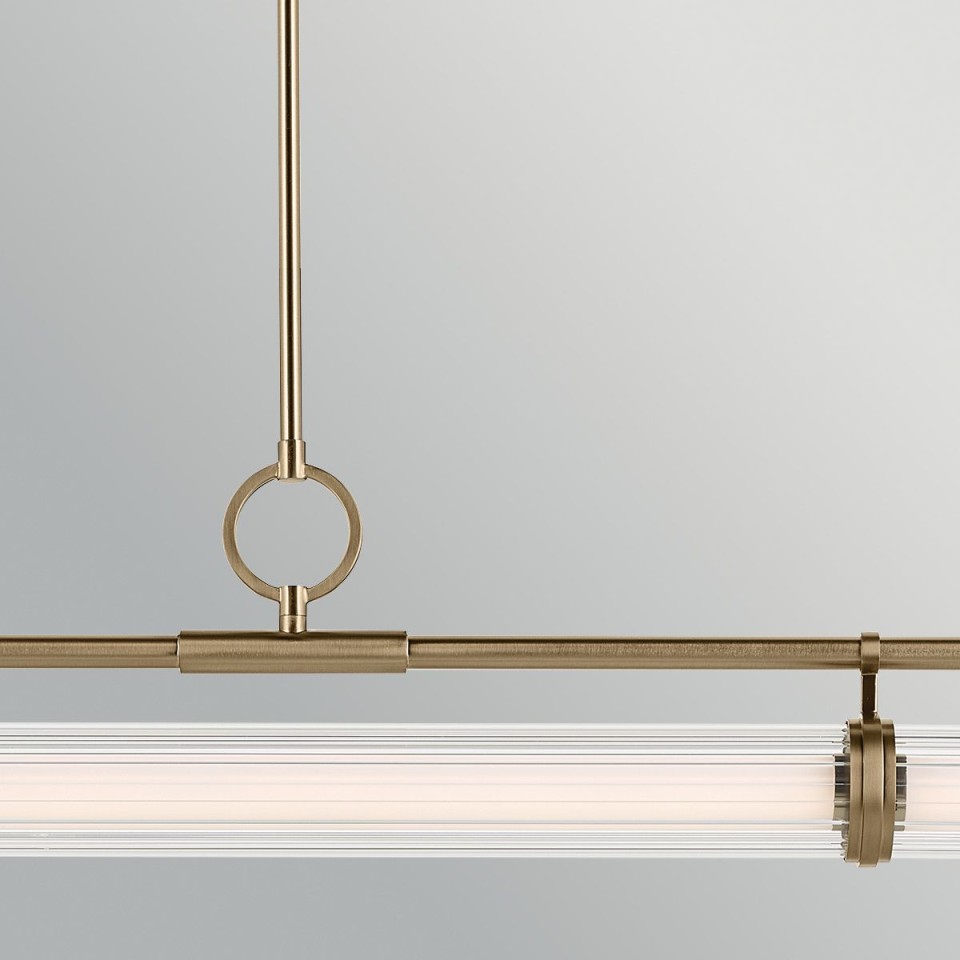 Riven linear ceiling light champagne bronze/clear 122.2 cm
