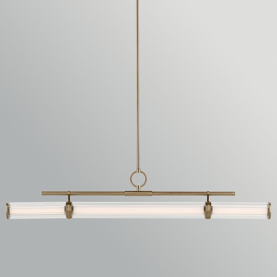 Riven linear ceiling light champagne bronze/clear 122.2 cm