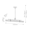 Riven linear ceiling light champagne bronze/clear 122.2 cm