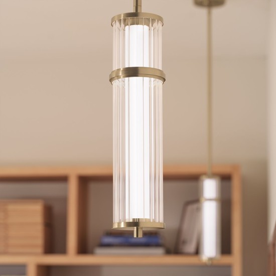 Riven tak/fönsterlampa champagne brons/klart 12,7 cm