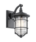 Royal Marine 1-lt liten utomhusvägglampa antiksvart/bubbelglas 33,7 cm IP44 Kichler Royal Marine 1-lt liten utomhusvägglampa antiksvart/bubbelglas 33,7 cm IP44
