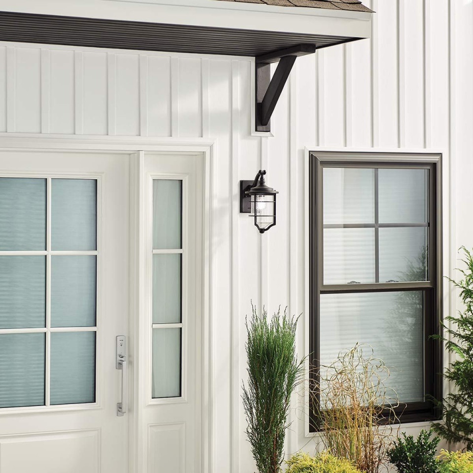 Royal Marine 1-lt liten utomhusvägglampa antiksvart/bubbelglas 33,7 cm IP44 Kichler Royal Marine 1-lt liten utomhusvägglampa antiksvart/bubbelglas 33,7 cm IP44