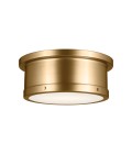 Serca medium flush ceiling light brushed natural brass 36.2 cm