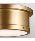 Serca medium flush ceiling light brushed natural brass 36.2 cm