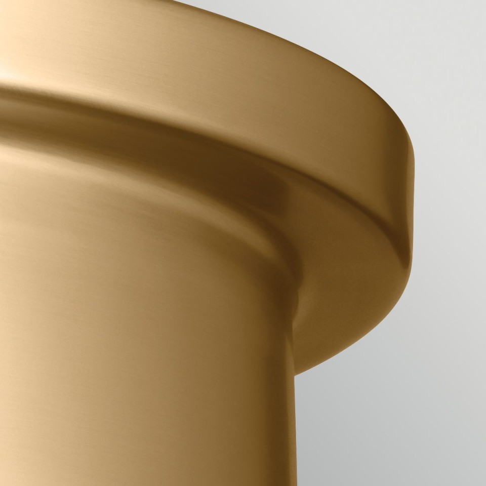 Serca medium flush ceiling light brushed natural brass 36.2 cm