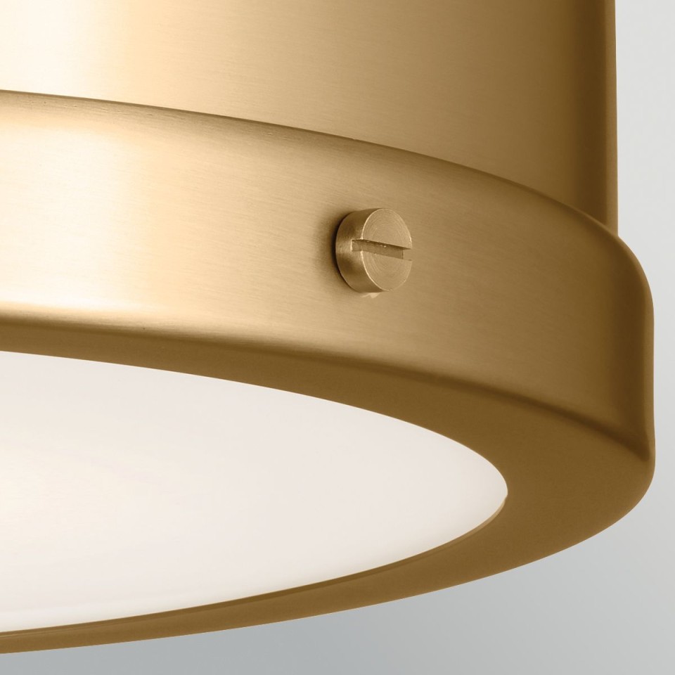 Serca medium flush ceiling light brushed natural brass 36.2 cm