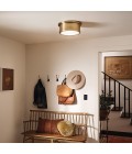 Serca medium flush ceiling light brushed natural brass 36.2 cm