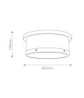 Serca medium flush ceiling light brushed natural brass 36.2 cm