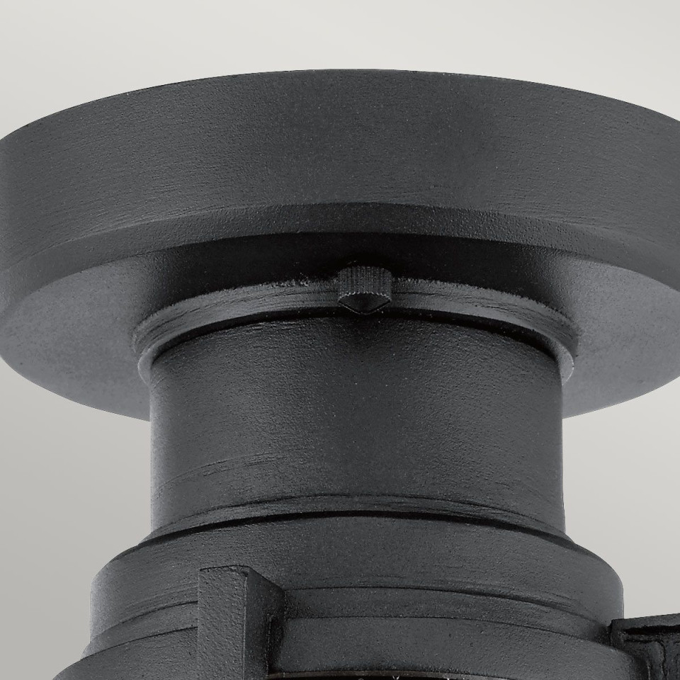 Suri 1-lt outdoor ceiling light textured black/seeded glass 14 cm IP44