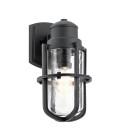 Suri 1-lt medium utomhus vägglampa svart/bubbligt glas 39,3 cm IP44