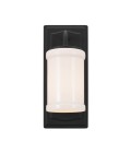 Vetivene 1-lt bathroom wall light textured black/opal glass 30.5 cm IP44
