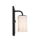 Vetivene 1-lt bathroom wall light textured black/opal glass 30.5 cm IP44