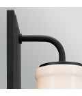 Vetivene 1-lt bathroom wall light textured black/opal glass 30.5 cm IP44