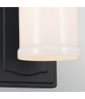 Vetivene 1-lt bathroom wall light textured black/opal glass 30.5 cm IP44