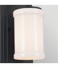 Vetivene 1-lt bathroom wall light textured black/opal glass 30.5 cm IP44