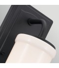 Vetivene 1-lt bathroom wall light textured black/opal glass 30.5 cm IP44
