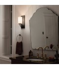 Vetivene 1-lt bathroom wall light textured black/opal glass 30.5 cm IP44