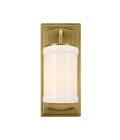 Vetivene 1-lt bathroom wall light natural brass/opal glass 30.5 cm IP44