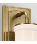 Vetivene 1-lt bathroom wall light natural brass/opal glass 30.5 cm IP44
