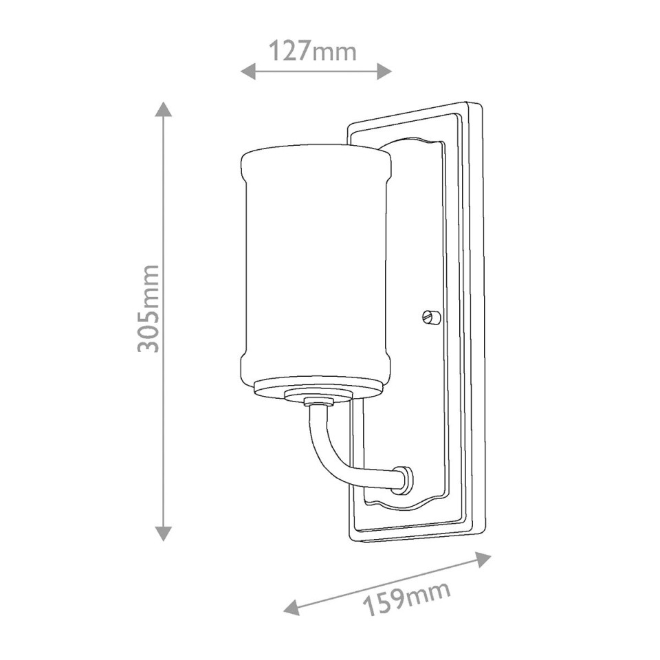 Vetivene 1-lt bathroom wall light natural brass/opal glass 30.5 cm IP44