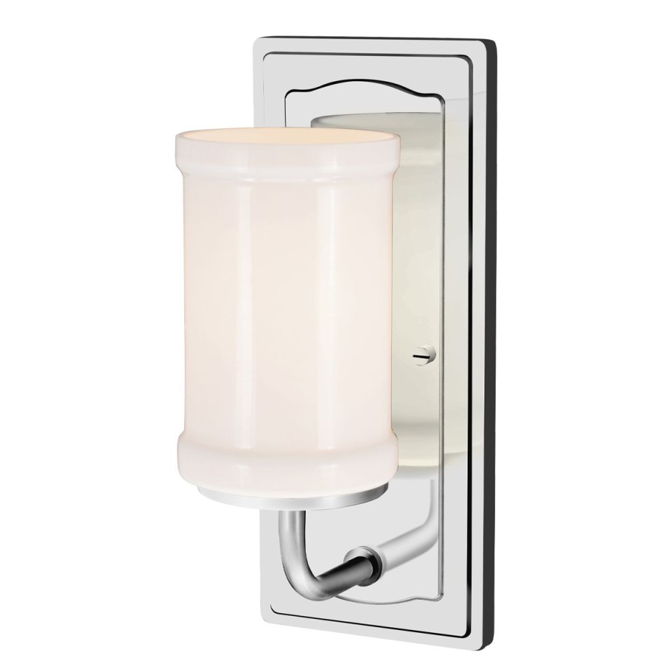 Vetivene 1-ljus badrumsvägglampa polerad krom/opalglas 30,5 cm IP44
