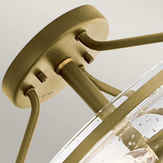 Belle 3 light semi-flush plafond brushed natural brass 43.1cm