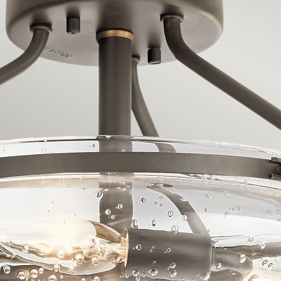 Belle 3 light semi-flush plafond olde bronze 43.1cm Belle 3 light semi-flush plafond olde bronze 43.1cm