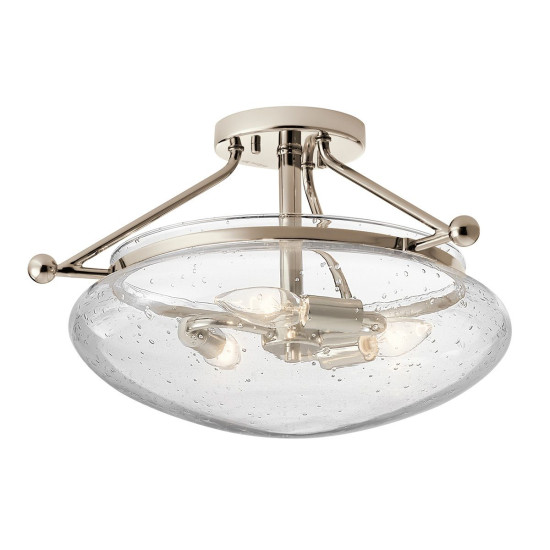 Belle 3 light semi-flush plafond polished nickel 43.1cm