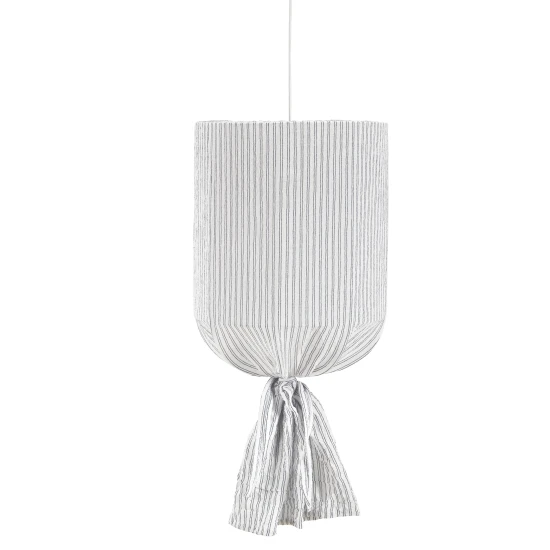 Round Ceiling Lampshade Stripey white/blue